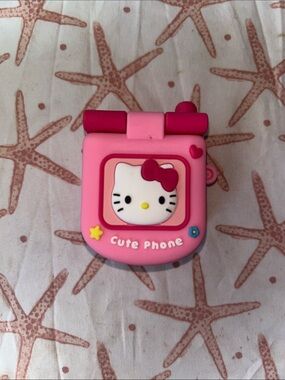 Hello Kitty Pink Silicone Cute Flip Phone AirPods Case